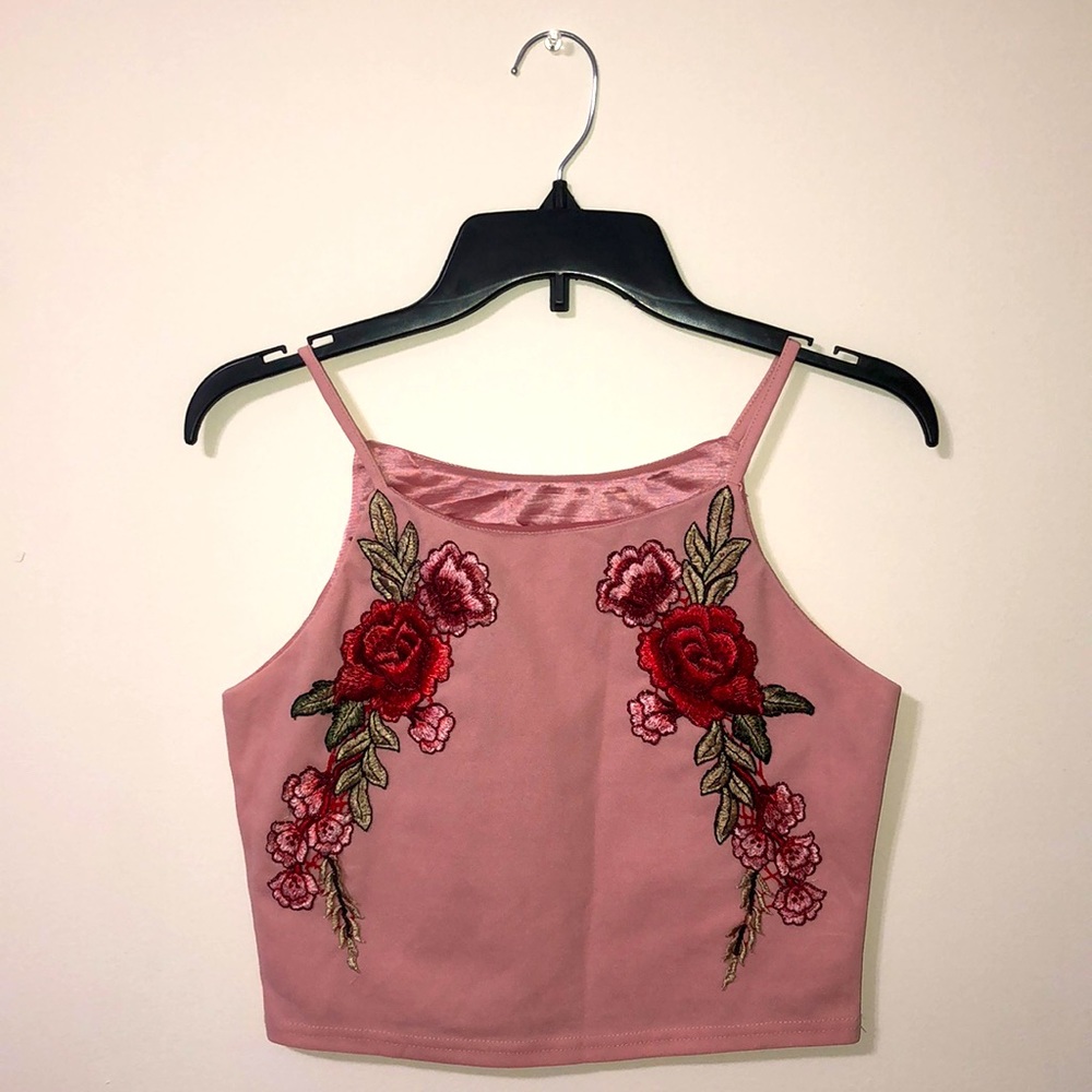 Light Pink Floral Top, Size: S